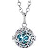 Morella Catenina Donna in Acciaio Inox 70 cm con Ciondolo Om Mantra e Sfera zirconi Neri Ø 16 mm in Sacchetto di Velluto