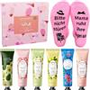 Booaee Set regalo per donne, set da 6 pezzi di mini creme per le mani, 1 paio di calzini con scritta Per favore non disturbare, mamma sta riposando gli occhi, piccoli regali di Natale, regalo di compleanno