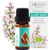 Essences Bulgaria Olio Essenziale di Salvia Sclarea Biologica 10 ml | Salvia sclarea | 100% Puro e Naturale | Non Diluito | Grado Terapeutico | Fattoria a Conduzione Familiare | Distillato a Vapore