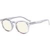 Eyekepper Occhiali Filtro Luce Blu Donna - Anti Abbagliamento Digitale Raggio UV Occhiali da Lettura Rotondi Ovali per Computer - Trasparente +2.00