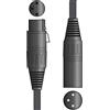 Citronic Cavo per microfono intrecciato da XLR femmina a XLR maschio con conduttore in rame puro, 1,5 m, nero