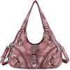 Angel Kiss Angelkiss Hobo - Borsa a tracolla da donna, grande, per uso quotidiano, 7028 Rosa