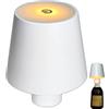 Generico Lampada a bottiglia senza fili, luce a bottiglia di vino senza fili 3 colori lampada da tavolo dimmerabile lampada da tavolo ricaricabile touch per camera da letto, ristorante, bar (Bianco)