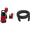 Einhell GC-DP 7835 Pompa acque scure (780 W, portata max 15700 L/h, prevalenza 8 m, immersione max 7 m, corpi estranei fino a 35 mm) & Kit accessori tubo di aspirazione nero 7 metri