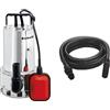 Einhell Gc-Dp 1020 N Pompa Acque Scure, Argento & Kit accessori tubo di aspirazione nero 7 metri con terminali in PVC - max.: 35°