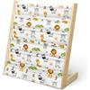 wooshwa Libreria Montessoriana per Bambini,Scaffale a 5 Livelli in Tessuto per Bambini,Librerie per Camerette con 3 Tasche con Maniche Profonde,63 * 30 * 73cm (Animali del bosco)