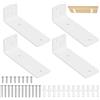 SiGuLiKeJi 4 Pz Reggimensola, Staffe per Mensole Pesanti, 125mm Supporto Staffa Mensola Bianco, Supporto Reggi Mensola da Muro, Staffa per Mensola Staffe a L Angolari Metallo per Montaggio Mensola Legno