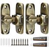 QUARKZMAN Lucchetto Porta 90/180 Gradi 2 Set Senza Foratura Lega Zinco Serrature Scorrevoli Cancello Scatto Lucchetto Sicurezza Porta Cucina Spinta/Scorrevoli/Cancello Soffietto Bronzo