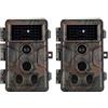 Agitato 2pcs fototrappola di Caccia 32MP 1296P H.264 Video 0.1S Tempo di Innesco con Visione Notturna 100ft Motion Activated IP66 Impermeabile