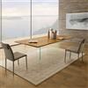 Mar.c.a. Design - Tavolo Rettangolare Sala da Pranzo, Cucina o Salotto, Piano Impallacciato Rovere e Gambe in Vetro, Piano Spesso 4 cm e Misura 160 x 90 - Made in Italy