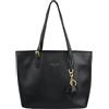 Shengxi Borse Tote a Mano da Donna, Pelle Grande Borsa Donna con cerniera e ciondolo portachiavi, borsa a spalla donna per Shopping, Viaggi, Lavoro, Ufficio e Scuola,Nero