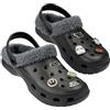 Disney Star Wars Zoccoli Uomo Fodera Pile e Charm Rimovibili - Regalo Uomo ADO (Nera,44/45 EU)