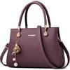DORRISO Moda Donna Borsa a Mano Elegante PU Pelle Borsa a Tracolla con Chic Ciondolo Fiore Tote Borse per Shopping Lavoro All'aperto Quotidiano Donna Leggero Messenger Bag Grigio
