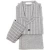 PIER MORI'S Pigiama da Uomo Classico con Collo a Camicia in Pura Flanella Calda di Cotone Art. E020005 (S, Grigio)