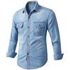 ENEN Camicia Denim Jeans Uomo Regular Camicia Jeans Western Denim Lavoro Camicie Elegante Maniche Lungo Vestibilita Business Classico Abbottonato retrò Shirt