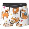 GELATU Intimo da uomo carino Shiba Inu Dog - Boxer senza etichette, con tasca di supporto totale e leggings da uomo, Nero , M