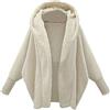 Peuignao Giacca Pile Donna con Cappuccio Teddy Cappotto Donna Giacca Felpa Giubbini Termica Felpata Sherpa Donna Fleece Jacket Giubbotto Peloso Giacche Pile Felpate Teddy Giacca Orsetto Pelosa Donna Bianco S