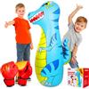 EQARD Sacco da Boxe Bambini 120cm Gonfiabile Dinosauro con Materiale Sicuro più Spesso Rimbalzo Istantaneo con Guanti da Boxe Kickboxing Taekwondo Regalo per Bambini di Età 3-9 Ragazze Ragazzi (Blu)
