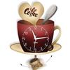 DEKORI - Orologio da Parete Moderno per Cucina in Legno con Pendolo, Design Tema Caffè, Silenzioso, Made in Italy, 30×41 cm