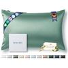 RENESSY Federa in Seta 100% Bio 50x75 cm - 22 Momme Seta di Gelso, Grado 6A, Certificata Oeko-Tex in Germania - Lusso per i Capelli e la Pelle, 1 Pezzo (Verde Smeraldo)