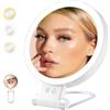 Cuteefun Specchio Ingranditore 20X con Luce, Doppio Lato Luce Su Specchio per Trucco, Luminosità Regolabile, Specchio da Tavolo Pieghevole Ricaricabile per Camera da Letto, Tavolo di Vanità, Viaggio