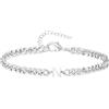 TOLOWOBK Bracciale con Iniziale A-Z, Argento Acciaio per Donna o Uomo, Nome Iniziale Braccialetto Regalo Natale per Papà Mamma Figlia Figlio Nonni Colleghe Coppia (N)