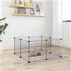 prissent Gabbia per Animali Domestici 8 Pannelli Nero 35x35 cm Acciaio Recinto Per Conigli Recinto Per Cani Recinto Per Gatti Recinzione Per Animali Gabbia Spaziosa Per Uso Interno Ed Esterno