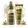 DALAN Kit per la cura dei capelli, riparazione con olio d'oliva e proteine di grano, shampoo e balsamo senza parabeni, vegano, pH neutro, dermatologicamente testato, 400 ml e 200 ml