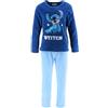 Disney Stitch Pigiami per Donna, Pigiami 2 Pezzi Maglietta e Pantaloni Lunghi in Velluto da Donna, Regalo per Donne e Adolescenti | Taglia L | Blu