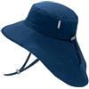 Jan & Jul Summer Swim Sun-Hat for Toddler Kids 100% Cotton (L: 2-5 Years, Purple Daisy)