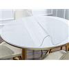 Xpnit Copertura protettiva trasparente per tavolo, in plastica PVC trasparente, impermeabile, facile da pulire, per sala da pranzo e tavoli rotondi (50 cm, rotonda trasparente)