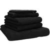 Betz Set di Asciugamani Premium - Set di Asciugamani da 5 Pezzi - 1x Teli da Doccia - 2X Asciugamani - 1x Asciugamani per Gli Ospiti - 1x Guanti da Bagno Nero