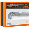 DI.M.EL. S.R.L. Plafoniera Stagna per 2 tubi LED da 60 cm IP65 impermeabile illuminazione perfetta per garage, seminterrato, uffici (Tubo singolo, Luce naturale 4000K)