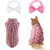 SLEEKEE Maglione e Mosche per Animali Domestici - Caldo Cappotto Invernale, Dolcevita per Gatti e Cani (M, Rosa)
