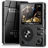 HIFI WALKER Lettore MP3 H2 da 128 GB con Bluetooth5.2, lettore DSD DAC Hi-Res FLAC senza perdite, lettore audio digitale portatile con raggio da 128 GB, memoria espandibile fino a 256 GB