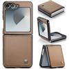 Rerzoiro Cover per Samsung Galaxy Z Flip 6 Custodia Premium Pelle PU Case, Leggera e Sottile Antigraffio, Antiurto, Anti-impronta Case per Samsung Galaxy Z Flip6, Marrone