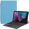 Saturcase - Custodia a libro per Microsoft Surface Pro 4 5 6 7 in pelle PU con supporto ultra sottile, leggera e protettiva per Microsoft Surface Pro 4 5 6 7 (tastiera non inclusa) blu cielo