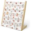 wooshwa Libreria Montessoriana per Bambini,Scaffale a 5 Livelli in Tessuto per Bambini,Librerie per Camerette con 3 Tasche con Maniche Profonde,63 * 30 * 73cm (Alfabeto animale)