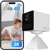 EZVIZ 4G LTE 2K Telecamera da Interno a Batteria, Audio Bidirezionale, Rilevamento di Persone, Registrazione Time-Lapse, Modalità AOV, 100% Senza Fili, 512GB SD(Non Inclusa), CB2 Bianca