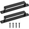 SiGuLiKeJi 2 Pz Maniglia per Porta Scorrevole, Maniglia Porta Scorrevole, Maniglie Per Porte Scorrevoli, Maniglia Porta Esterna, Maniglie Porte Interne, Maniglie per Armadietti Garage Armadio(Nero, 216mm)