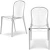 REDÒKASA Set 2 sedie trasparenti in metacrilato EVA, impilabile, design moderno, ideale per sala da pranzo, soggiorno, cucina, sala d'attesa, bar, ristoranti (2, Trasparente)