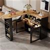 sogesfurniture Tavolo da pranzo con ampio spazio di archiviazione, allungabile, tavolo da bistrot con piano girevole, 3 ripiani, 138-193 x 39 x 105 cm