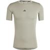 adidas Uomo Techfit Compression Training T-Shirt, Silver Pebble, L Short