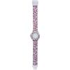 Hip Hop Cinturino Spring Fever, Cinturino Intercambiabile Orologio Donna per Cassa da 32 mm Colore Bianco cn Stampa Fiori Rosa in Silicone Morbido Resistente all'Acqua HBU0995