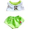 niannyyhouse Vestiti per bambola di peluche, 20 cm, gilet, t-shirt e pantaloni, morbido peluche imbottito, accessori per vestire (verde)