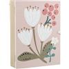 DRW Scatola sospesa in legno con fiori in bianco 20x5.5x26 cm