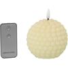 DRW Set di 4 candele a sfera di cera con LED e telecomando color avorio 10 x 10 x 9 cm