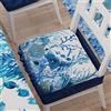 PETTI Artigiani Italiani - Cuscini per Sedia Cucina con Elastico da 2 Pezzi, Copricuscini Sedia in Microfibra con Elastico 40x40 cm - Set da 2 Disegno Corallo Blu 100% Made in Italy