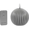 DRW Set di 4 candele a sfera di cera e LED con telecomando, colore grigio, 10 x 10 x 9 cm