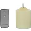 DRW Set di 4 candele in cera con LED e telecomando color avorio 7,5 x 7,5 x 10 cm